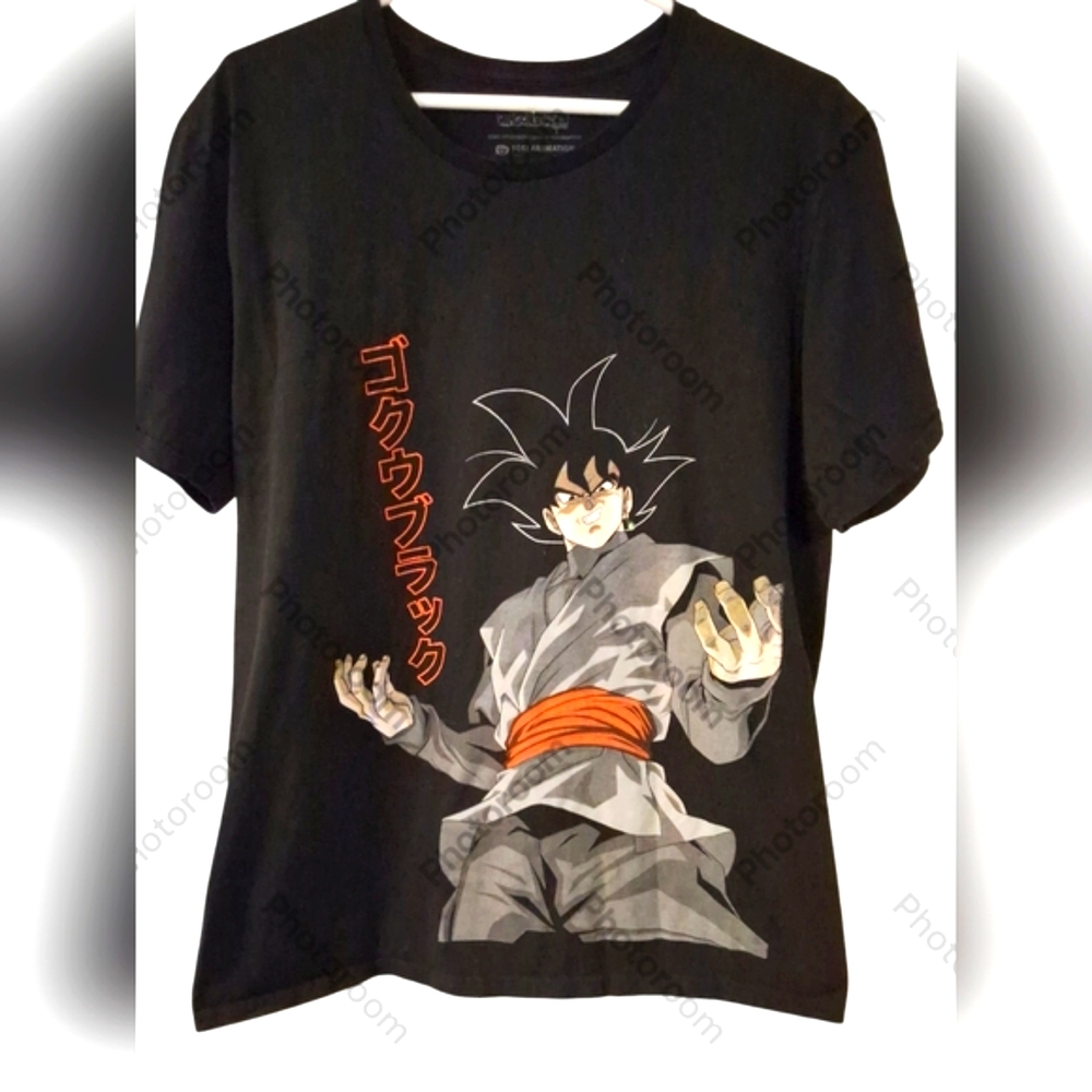 Dragon Ball Z Super Goku Kanji Print Mens Large Black Red Anime